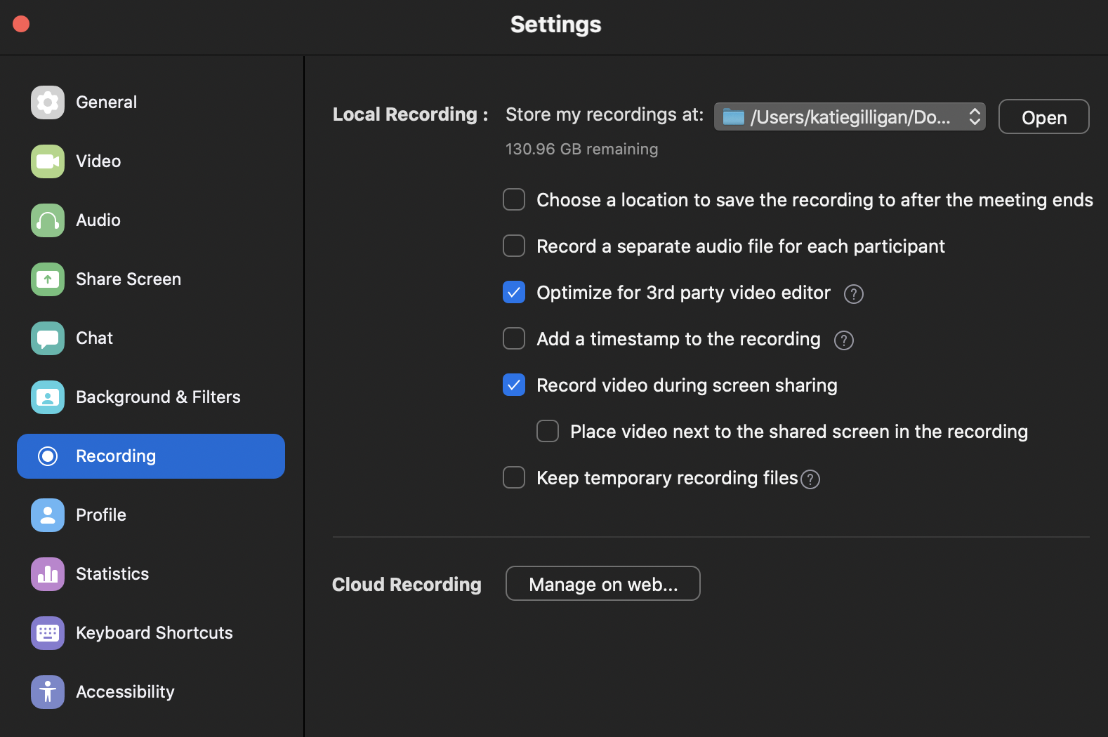 Your settings should look like this