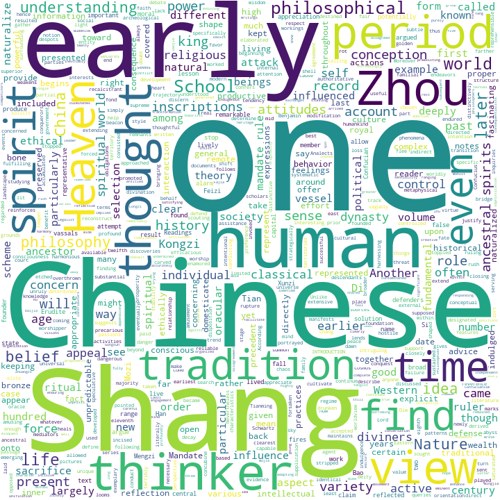 A word cloud generated for the introduction to a text assigned in GENED 1091