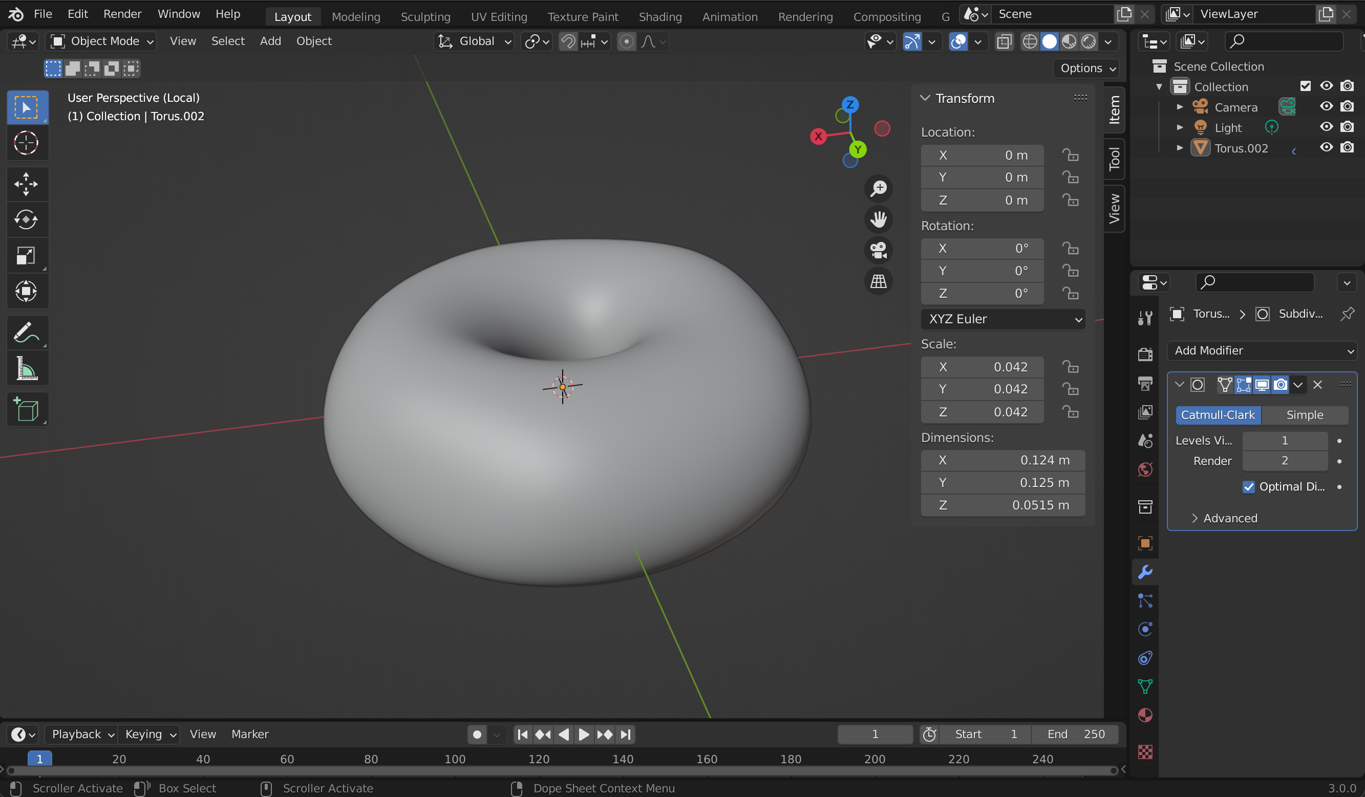 Donut after the second tutorial video