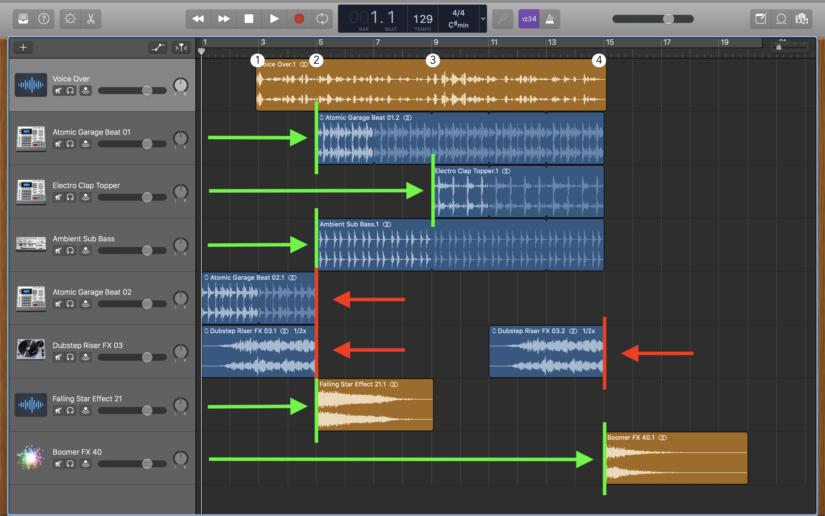 Rearranging Apple Loops with Cues