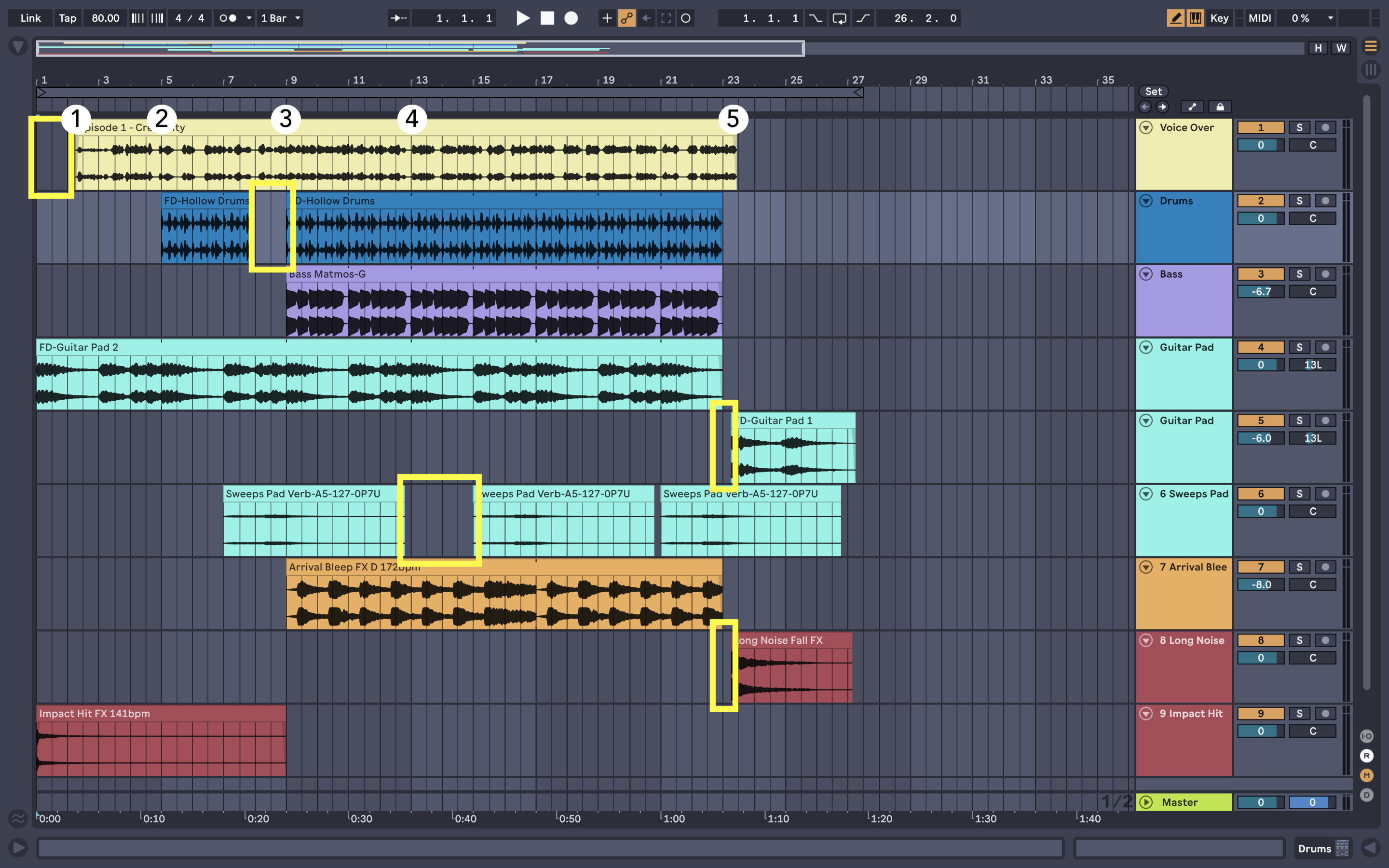 Rearranging Clips with Cues