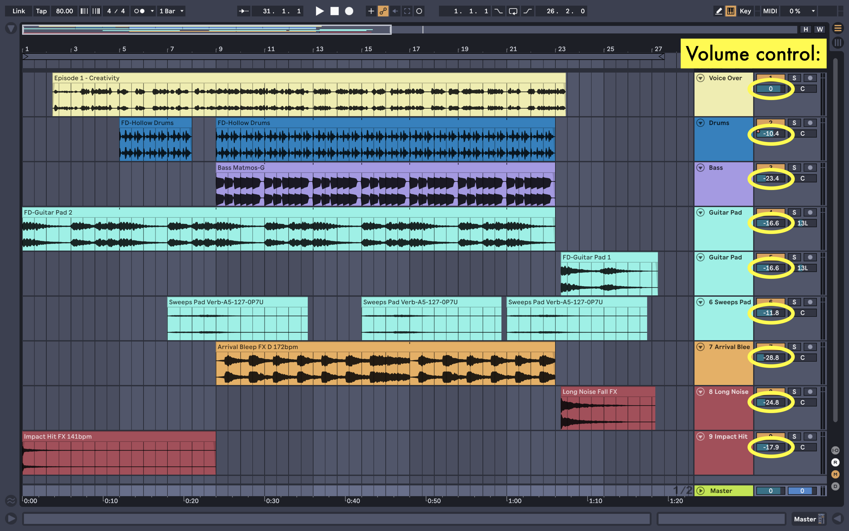 Adjusting Volume Levels