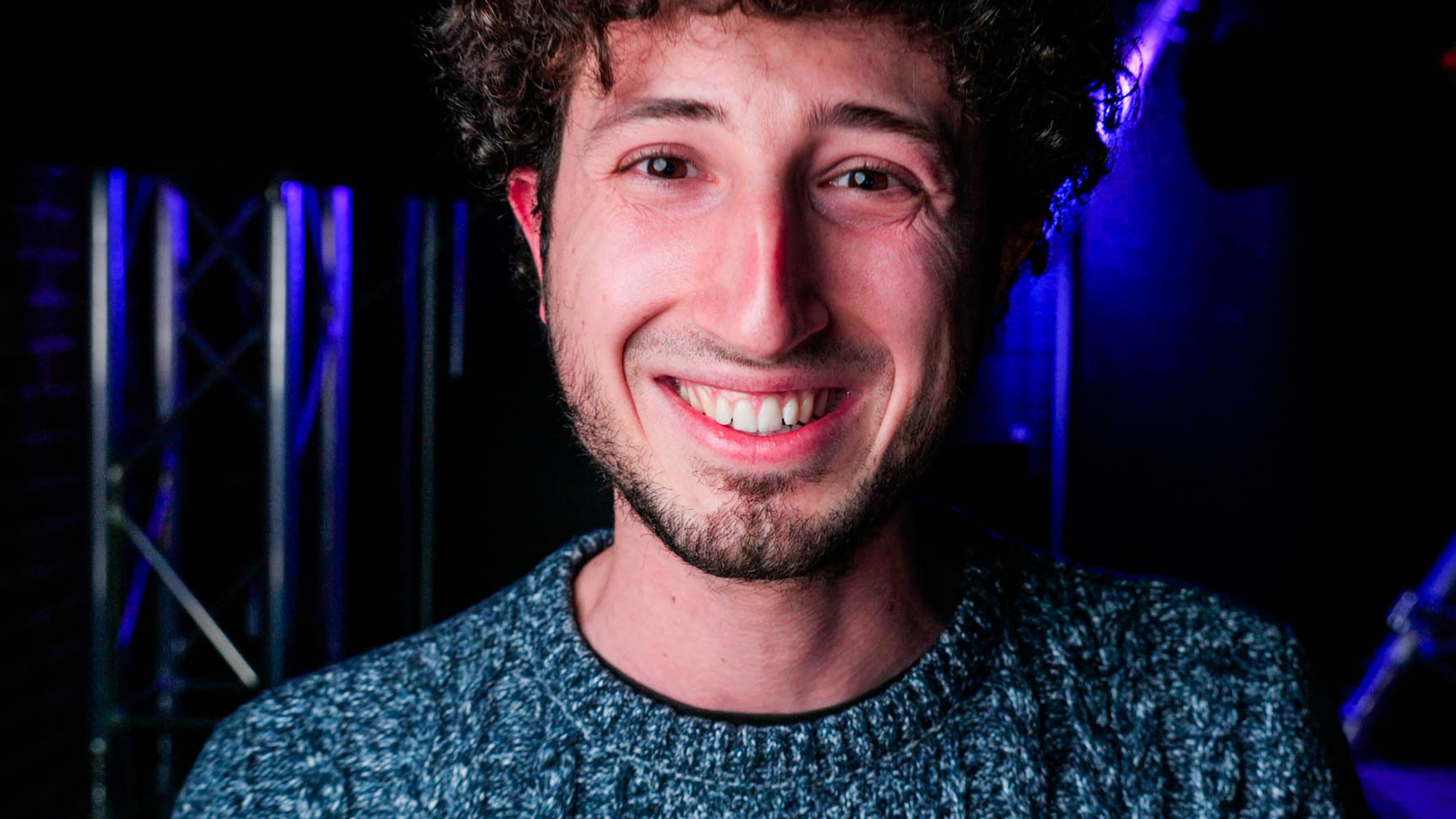 Nico smiling in the studio