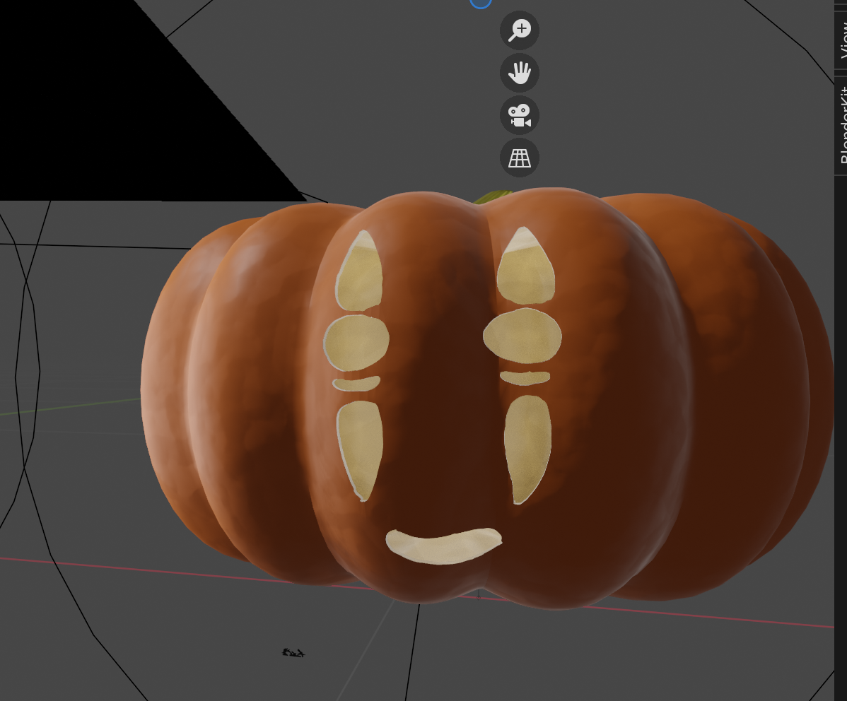A pumpkin with the character No-Face from Spirited Away