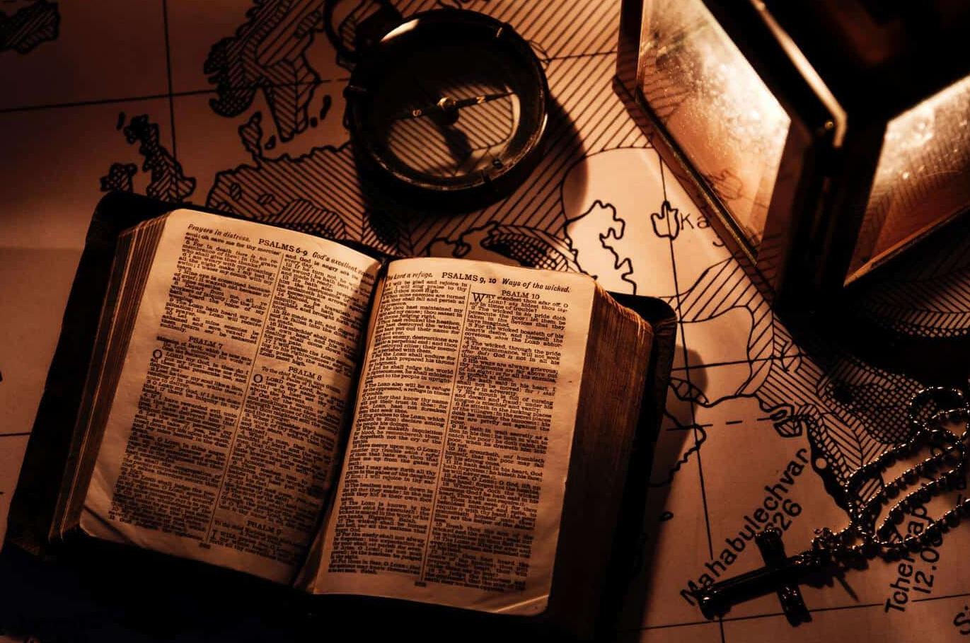 mysterious book with low lighting