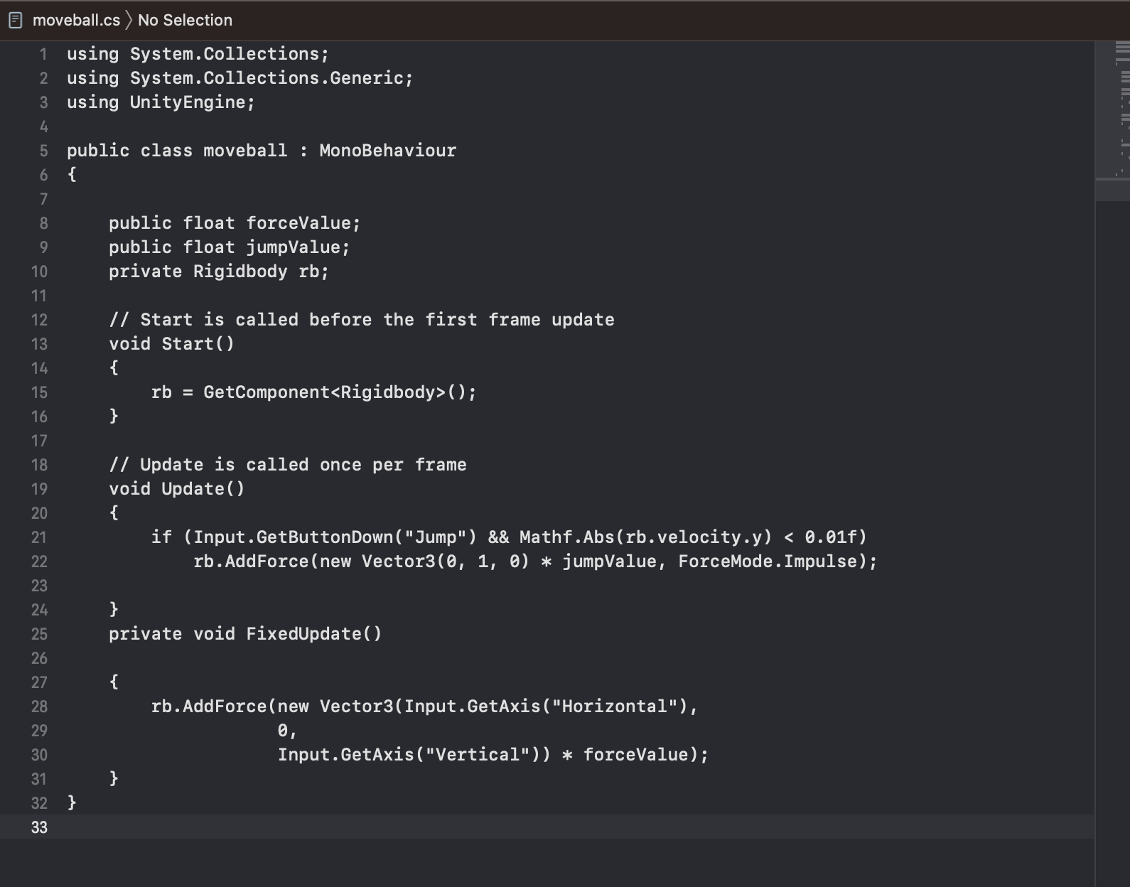 moveball.cs script for unity game
