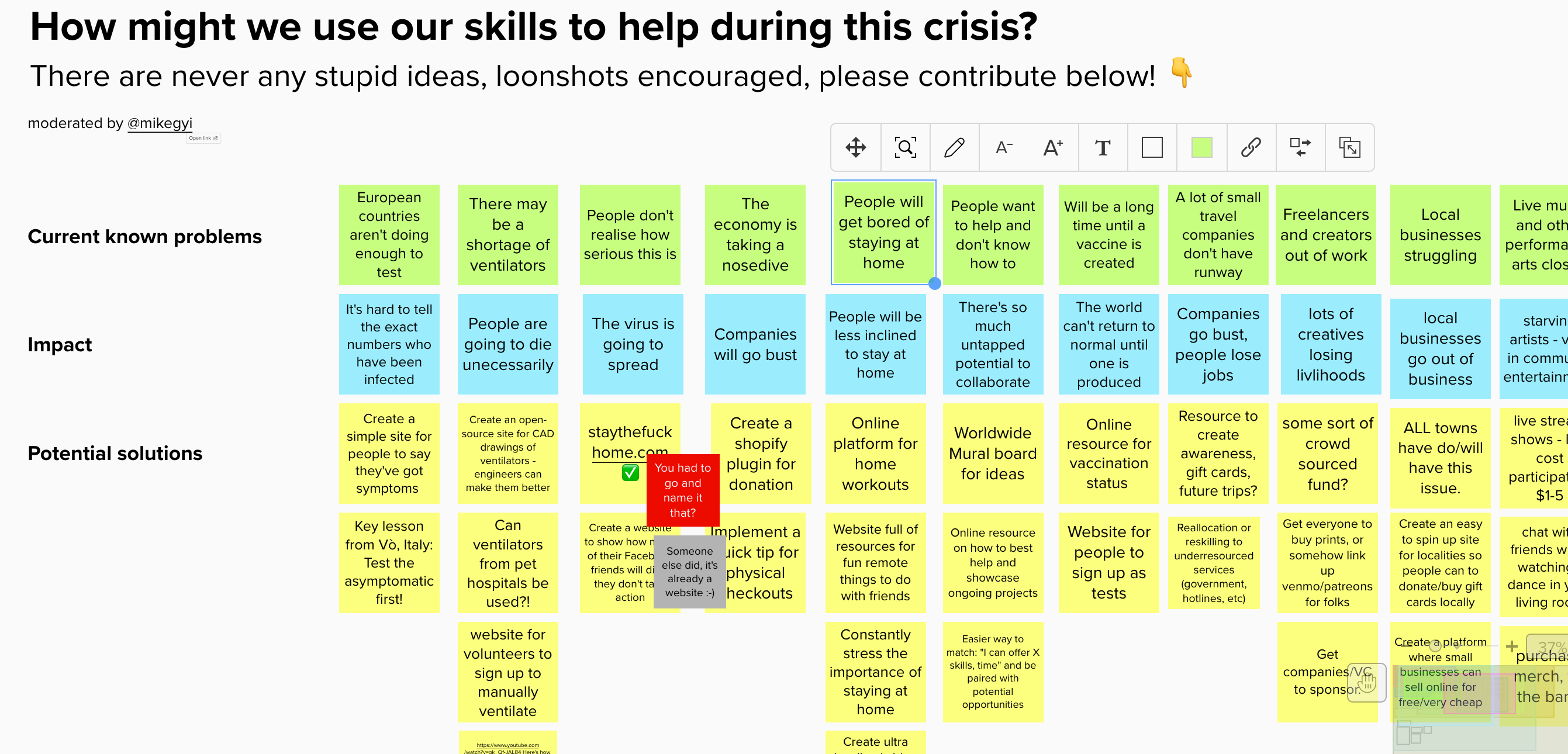 Ideation board snapshot